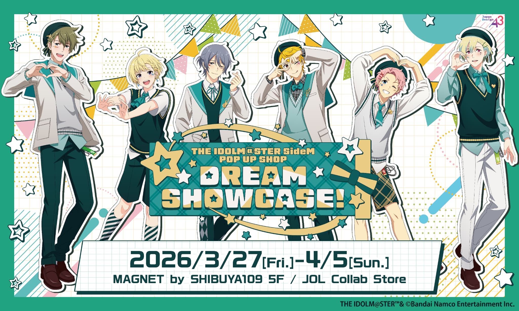 アイドルマスター SideM POP UP SHOP ～Dream Showcase!～』開催決定